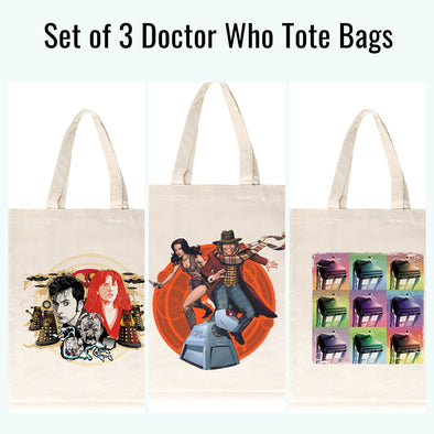 Doctor Who Tote Bags Set of 3 Bags