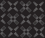 Pattern of TARDIS & Daleks used on the official Doctor Who Bag