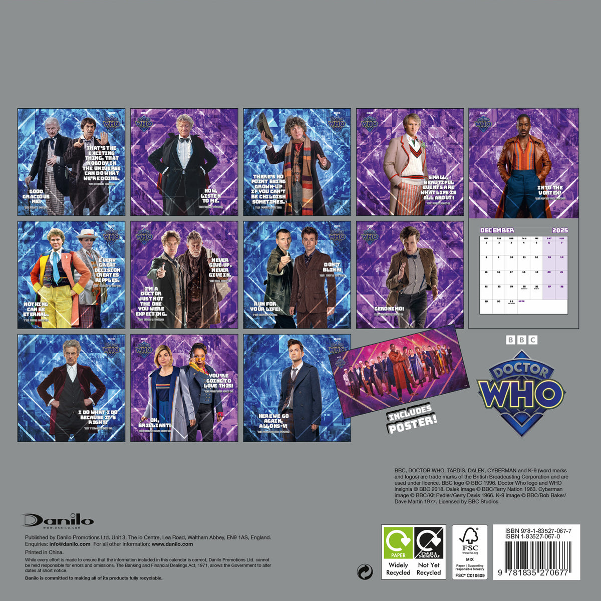 Doctor Who New Year Calendar 2025 - Official Dr Who Merchandise