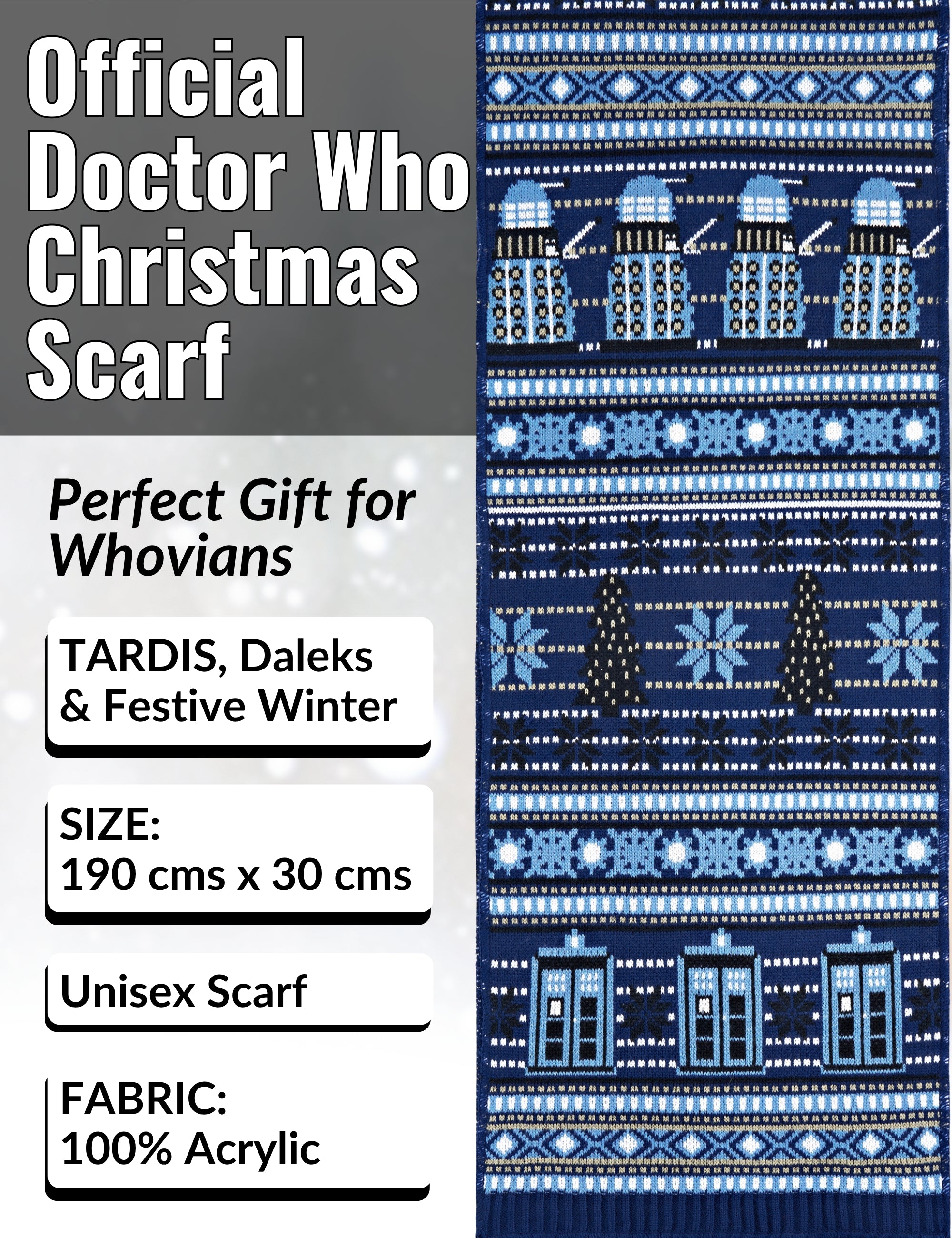 Doctor Who Sweater Extra Small - TARDIS, Weeping Angels en Snowmen - Officiële BBC Merchandise voor Mannen & Vrouwen Doctor Who Sweater Extra Small - TARDIS, Weeping Angels en Snowmen - Officiële BBC Merchandise voor Mannen & Vrouwen