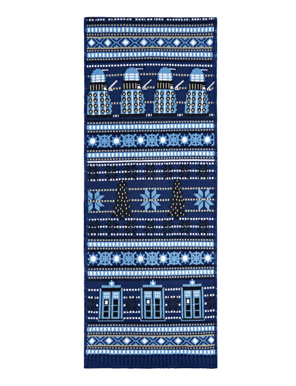 Dr Who Scarf - TARDIS & Daleks Pattern