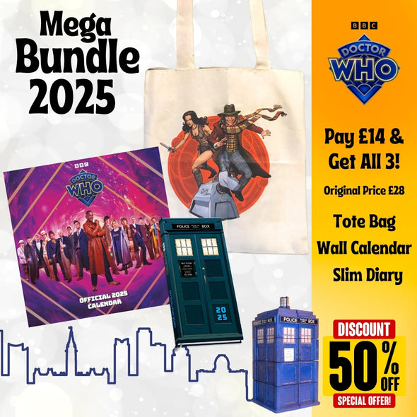 Doctor Who Gift Bundle – Save 50%! Tote Bag, Wall Calendar & Slim Diary – Just £14!