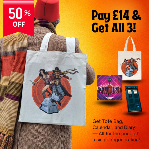 Doctor Who Gift Bundle – Save 50%! Tote Bag, Wall Calendar & Slim Diary – Just £14!