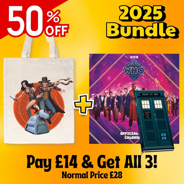 Doctor Who Gift Bundle – Save 50%! Tote Bag, Wall Calendar & Slim Diary – Just £14!