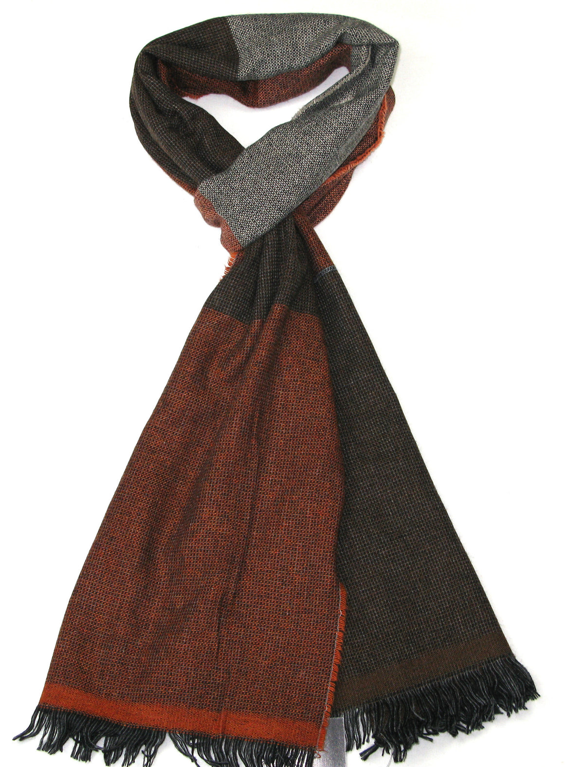 Wool Mix Scarf With Large Stripes