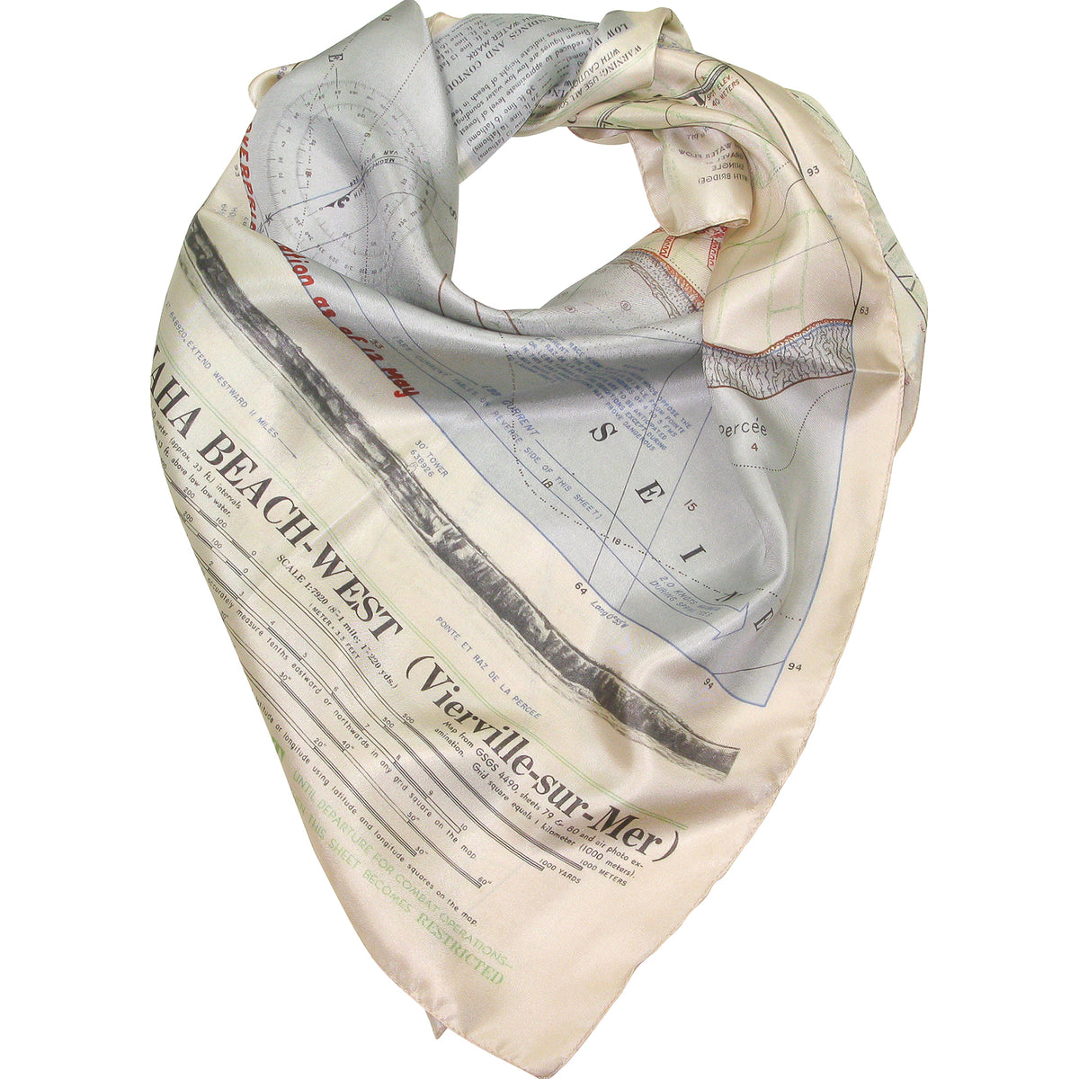 D-Day Map Scarf WWII military memorabilia 