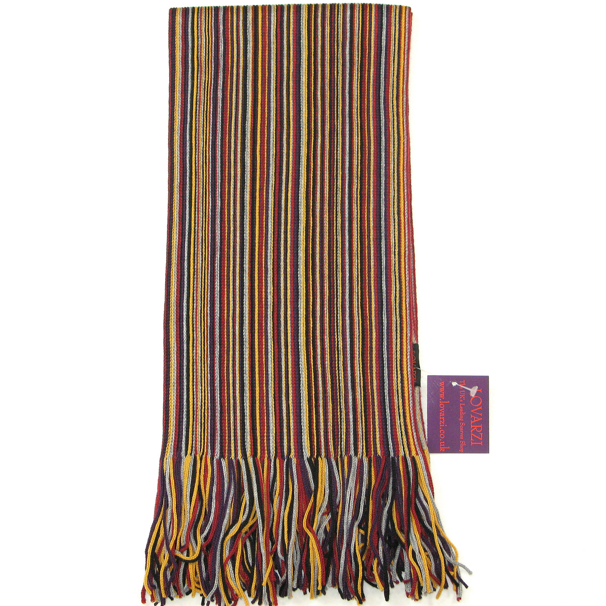 Extra Fine Striped Merino Wool Scarf