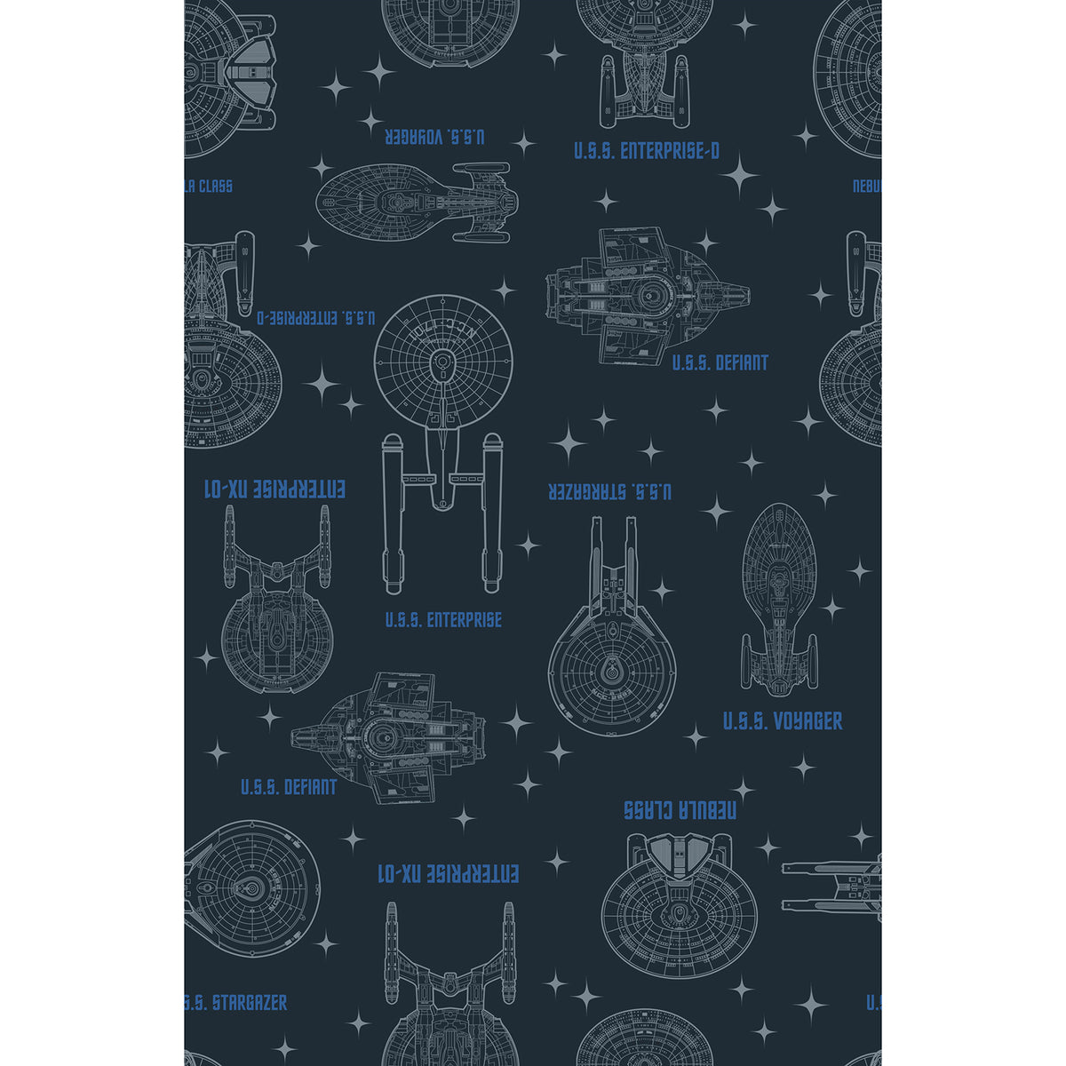 Ships Scarf Blue Star Trek memorabilia for dad